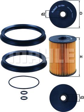 MAHLE KX 504D - Fuel filter car-mod.net