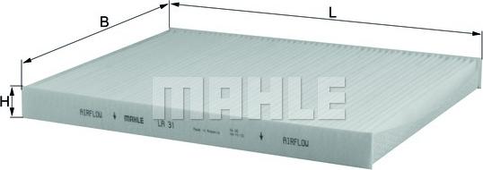 MAHLE LA 31 - Filter, interior air car-mod.net