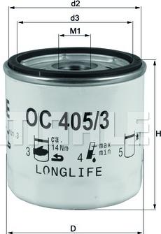 MAHLE OC 405/3 - Oil Filter car-mod.net