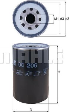 MAHLE OC 206 - Oil Filter car-mod.net