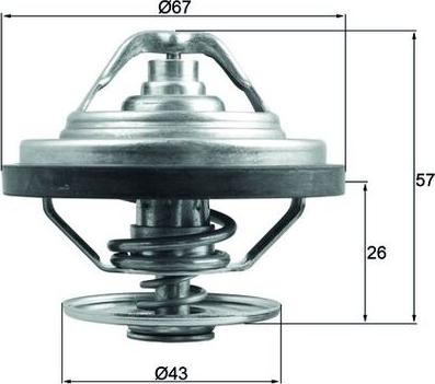 MAHLE TX 158 87 - Coolant thermostat / housing car-mod.net