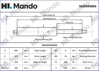 Mando MOP045893 - Gas Spring, boot, cargo area car-mod.net