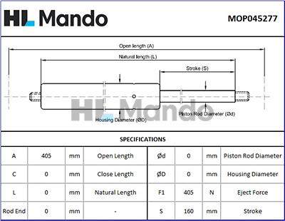 Mando MOP045277 - Gas Spring car-mod.net