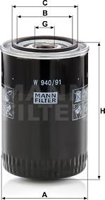 Mann-Filter W 940/91 - Oil Filter car-mod.net