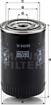 Mann-Filter W 940/66 - Oil Filter car-mod.net