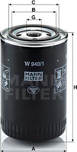 Mann-Filter W 940/1 - Oil Filter car-mod.net