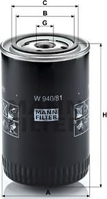 Mann-Filter W 940/81 - Oil Filter car-mod.net