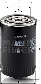 Mann-Filter W 940/25 - Oil Filter car-mod.net