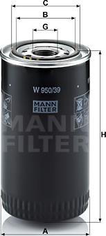 Mann-Filter W 950/39 - Oil Filter car-mod.net