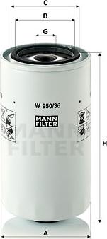 Mann-Filter W 950/36 - Oil Filter car-mod.net