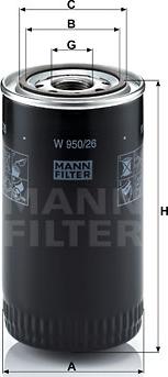 Mann-Filter W 950/26 - Oil Filter car-mod.net