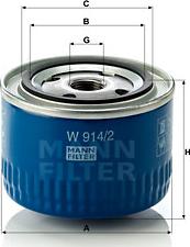 Mann-Filter W 914/2 - Oil Filter car-mod.net