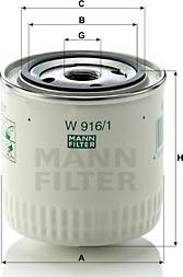 Mann-Filter W 916/1 - Oil Filter car-mod.net