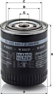 Mann-Filter W 930/21 - Oil Filter car-mod.net