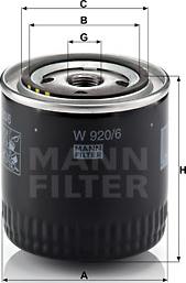 Mann-Filter W 920/6 - Oil Filter car-mod.net