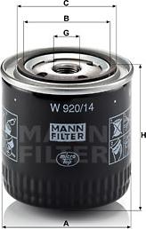 Mann-Filter W 920/14 - Oil Filter car-mod.net