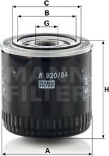 Mann-Filter W 920/84 - Oil Filter car-mod.net