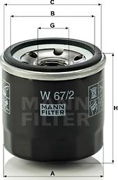 Mann-Filter W 67/2 - Oil Filter car-mod.net