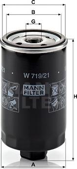 Mann-Filter W 719/21 - Oil Filter car-mod.net