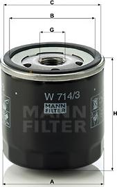 Mann-Filter W 714/3 - Oil Filter car-mod.net
