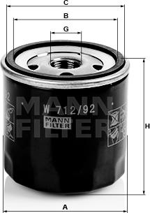 Mann-Filter W 712/92 - Oil Filter car-mod.net