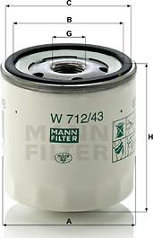 Mann-Filter W 712/43 - Oil Filter car-mod.net