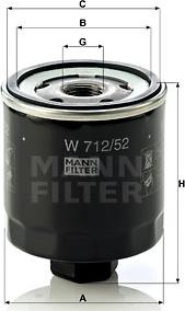 Mann-Filter W 712/52 - Oil Filter car-mod.net