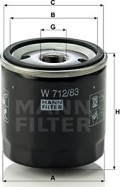 Mann-Filter W 712/83 - Oil Filter car-mod.net
