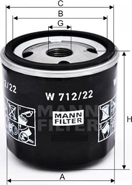 Mann-Filter W 712/22 - Oil Filter car-mod.net