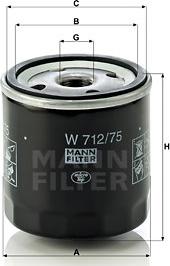 Mann-Filter W 712/75 - Oil Filter car-mod.net