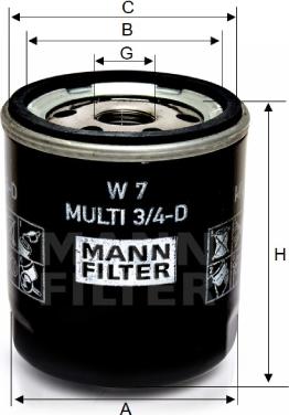 Mann-Filter W 7 MULTI 3/4-D - Oil Filter car-mod.net
