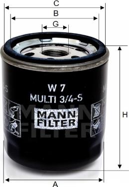 Mann-Filter W 7 MULTI 3/4-S - Oil Filter car-mod.net