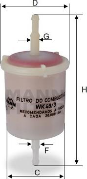 Mann-Filter WK 48/3 - Fuel filter car-mod.net