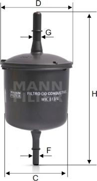 Mann-Filter WK 613/4 - Fuel filter car-mod.net