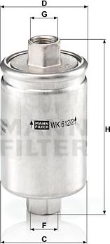 Mann-Filter WK 612/2 - Fuel filter car-mod.net