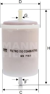 Mann-Filter WK 718/1 - Fuel filter car-mod.net