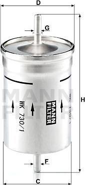 Mann-Filter WK 730/1 - Fuel filter car-mod.net