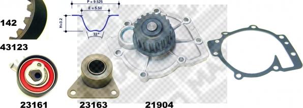 Mapco 41123 - Water Pump & Timing Belt Set car-mod.net