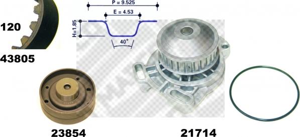 Mapco 41805 - Water Pump & Timing Belt Set car-mod.net