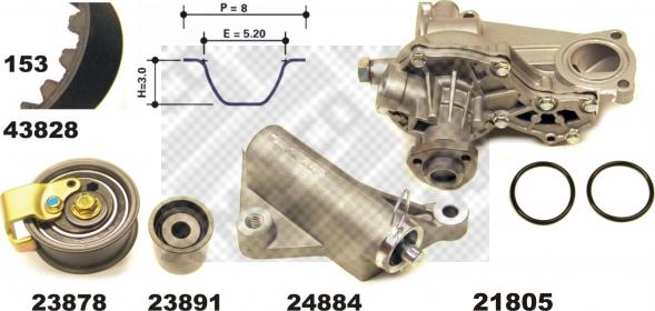 Mapco 41833 - Water Pump & Timing Belt Set car-mod.net