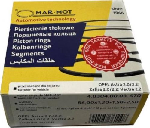 MAR-MOT 4.0304.00.03 - Piston Ring Kit car-mod.net
