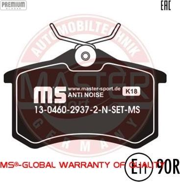 MASTER-SPORT K6029372 - Brake Pad Set, disc brake car-mod.net