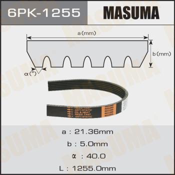 MASUMA 6PK-1255 - V-Ribbed Belt car-mod.net