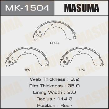 MASUMA MK-1504 - Drum Brake Shoe Set car-mod.net