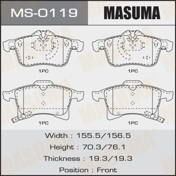 MASUMA MS-0119 - Drum Brake Shoe Set car-mod.net