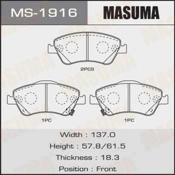 MASUMA MS-1916 - Drum Brake Shoe Set car-mod.net