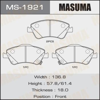 MASUMA MS-1921 - Drum Brake Shoe Set car-mod.net