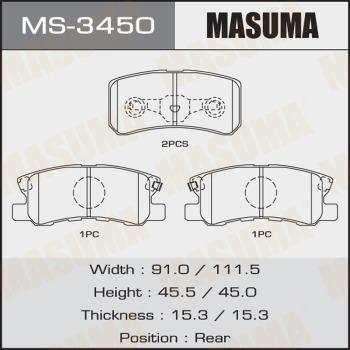 MASUMA MS-3450 - Drum Brake Shoe Set car-mod.net
