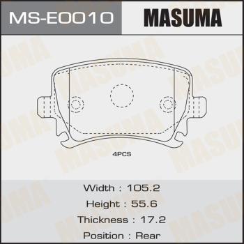MASUMA MS-E0010 - Drum Brake Shoe Set car-mod.net