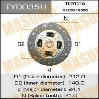 MASUMA TYD035 - Clutch Disc car-mod.net